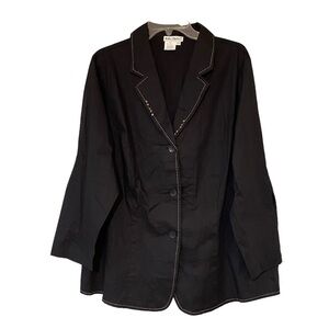 Ulla Popken Black Button Down Blouse & Pants Sz 20/22